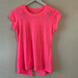 Reebok hot pink open back workout shirt size S